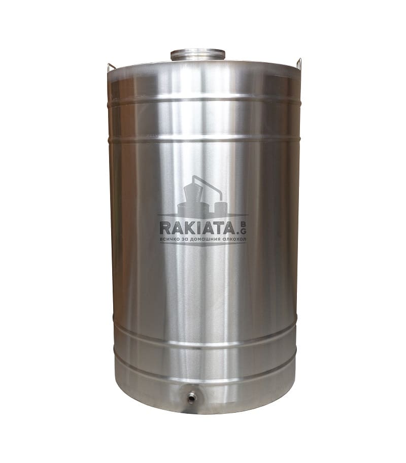 Съд от неръждаема стомана за съхранение на вино с обем 200 литра и неръждаем кран