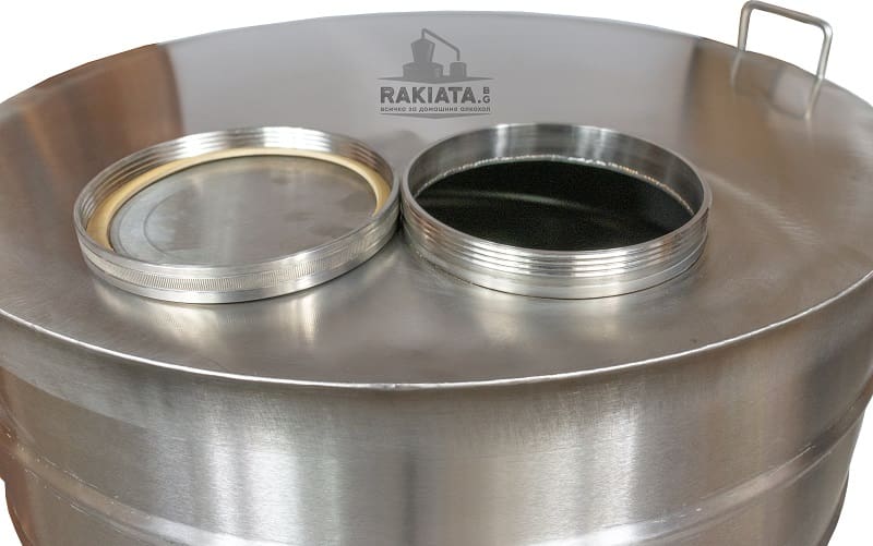 Съд от неръждаема стомана за съхранение на вино с обем 200 литра и неръждаем кран - Image 3