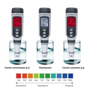 рН метър водоустойчив с ATC и сменяем електрод, Клас IP65