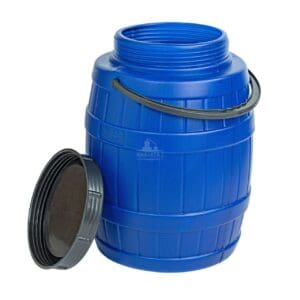 Бидон 12 литра с дръжка, тъмно син, форма на буренце